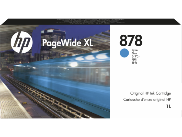 Cartucho de tinta cian HP 878 PageWide XL (1 L) para PageWide XL Pro 5200 - 312Z2A