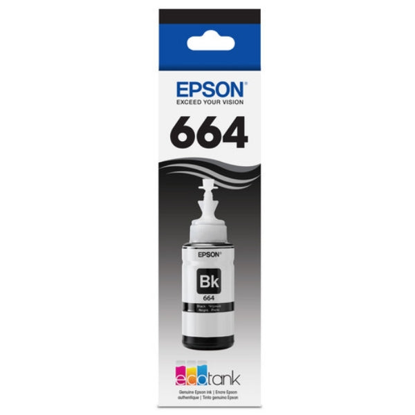 Botella de tinta negra Epson 664 para Expression ET-2550, ET-2600, ET-2500, ET-4500, ET-2650 - T664120-S