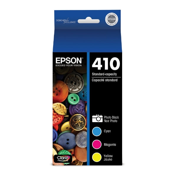 Cartuchos de tinta Epson 410 Claria Premium Photo Black y Color (C/M/Y/PK, paquete de 4) - T410520-S