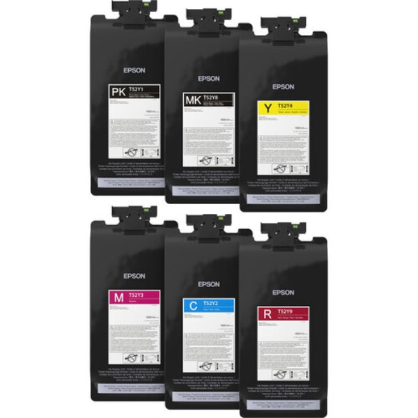 Paquete de tinta inicial de alta capacidad Epson T52Y de 6 colores para SureColor T7770DL - T52YM20