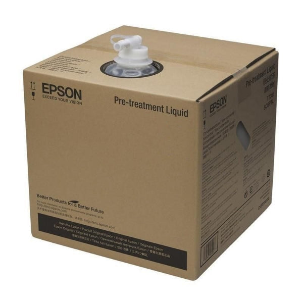 Líquido de pretratamiento de prendas Epson de 20 litros para tejidos de algodón/mezcla de algodón, para impresoras SureColor F2000, F2100, F2270 y F3070 - C13T43R100