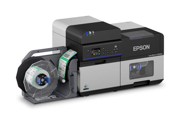 Impresora de etiquetas de inyección de tinta a color Epson ColorWorks CW-C8000 de alta velocidad de 4" con cortador automático (mate) - Nueva