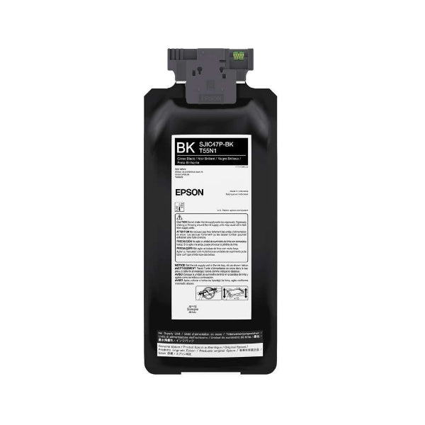Paquete de tinta negra brillante Epson SJIC47P-BK de 480 ml para ColorWorks C8000 (brillante) - C13T55N120