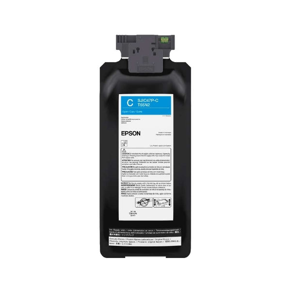 Paquete de tinta cian Epson SJIC47P-C de 480 ml para ColorWorks C8000 - C13T55N220