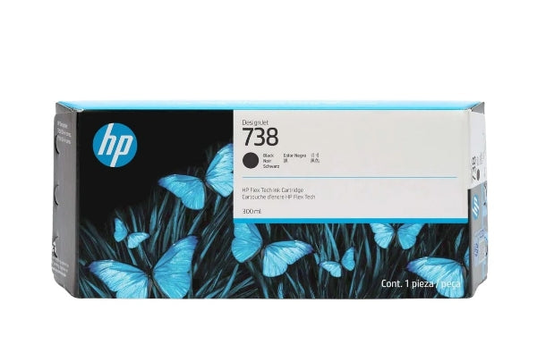 Cartucho de tinta DesignJet HP 738M de 300 ml, color negro, para DesignJet XT950 - 498Q0A