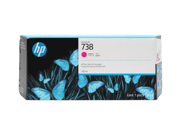 Cartucho de tinta magenta DesignJet HP 738M de 300 ml para DesignJet XT950 - 676N0A