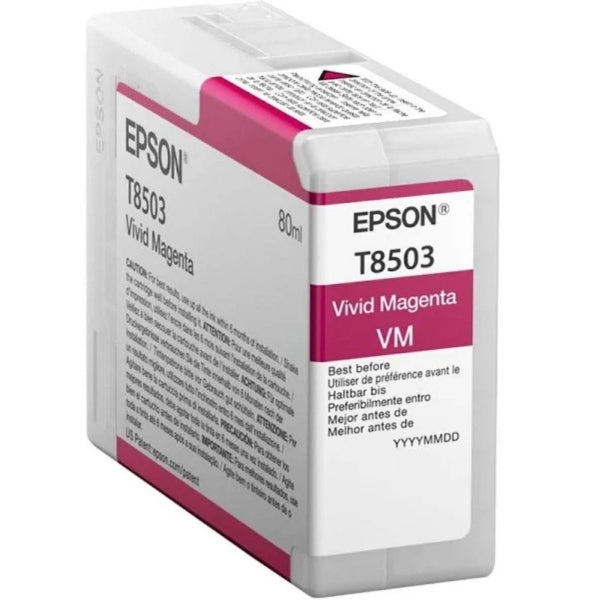 Cartucho de tinta Epson T850 UltraChrome HD de 80 ml color magenta vivo para SureColor P800 - T85030N