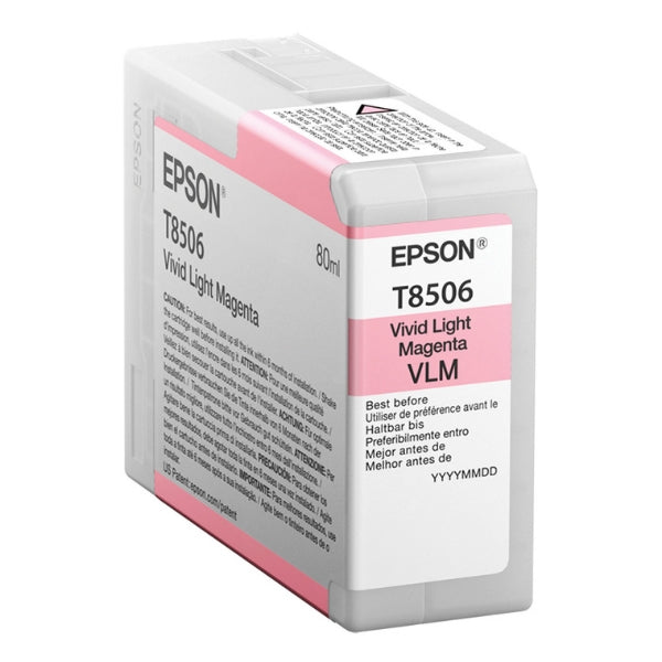Cartucho de tinta Epson T850 UltraChrome HD de 80 ml, color magenta claro intenso, para SureColor P800 - T85060N