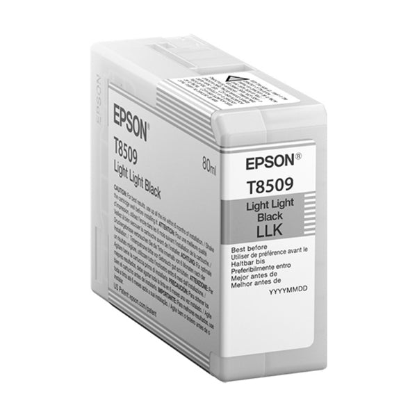 Cartucho de tinta Epson T850 UltraChrome HD de 80 ml, negro claro, para SureColor P800 - T850900