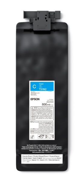 Cartucho de tinta ecosolvente cian Epson UltraChrome GS3 de 800 ml para SureColor S7170 y S9170 - T51N220