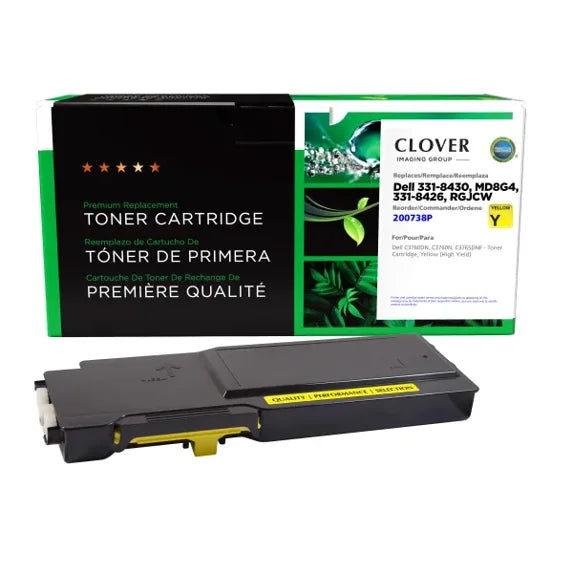 Clover Remanufactured High Yield Yellow Toner Cartridge for Dell C3760