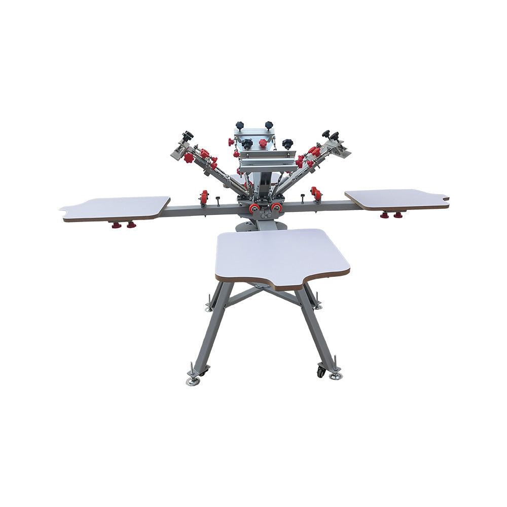 4 Color 4 Station Silk Screen Printing Press Machine with Micro Registration