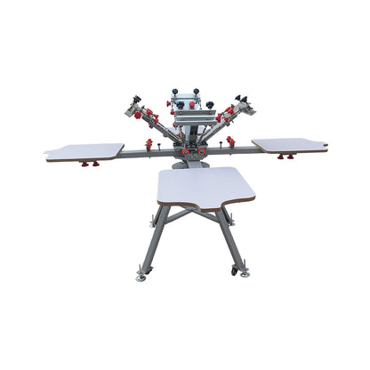 4 Color 4 Station Silk Screen Printing Press Machine with Micro Registration