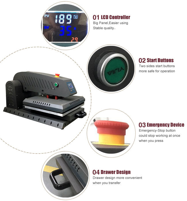 Máquina de transferencia por sublimación de camisetas eléctrica y automática de 16&quot; x 20&quot;