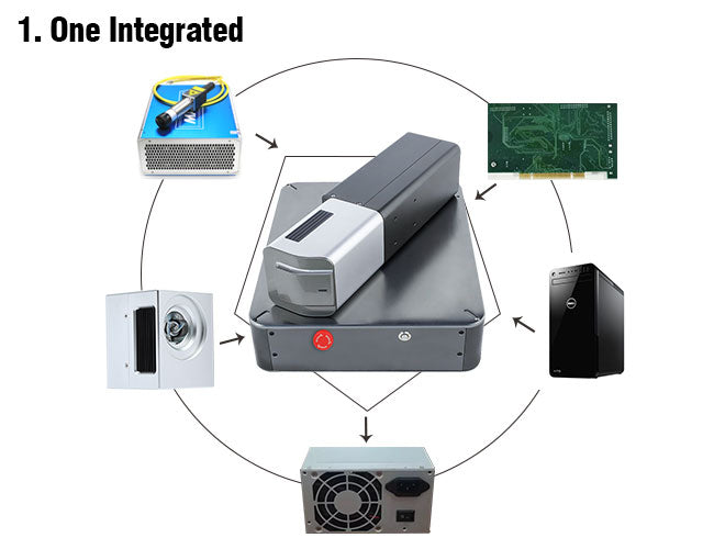 Máquina de marcado láser integrada de 20 W, incluye computadora