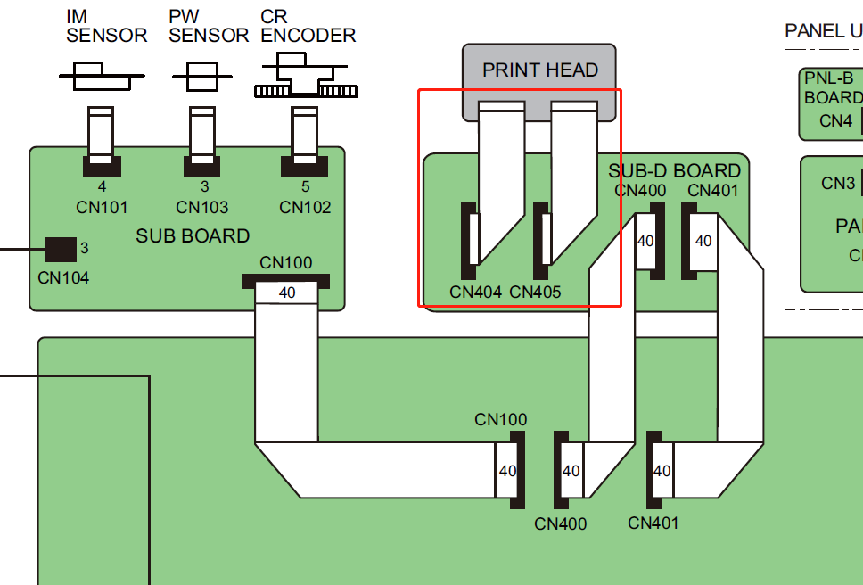EPSON S30600 S40600 S50600 S60600 S70600 S80600 B7000 B9000 F7000 F7100 F7200 F9200 F9300 F9400 (CN404,CN405) Cabezal FFC - 1574107