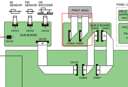 EPSON S30600 S40600 S50600 S60600 S70600 S80600 B7000 B9000 F7000 F7100 F7200 F9200 F9300 F9400 (CN404,CN405) Cabezal FFC - 1574107