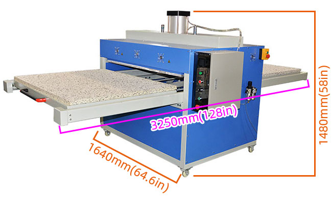 Prensa térmica neumática Qomolangma de gran formato con doble mesa de trabajo de 99 x 119 cm y extraíble, 220 V, 1 polo, 56 A