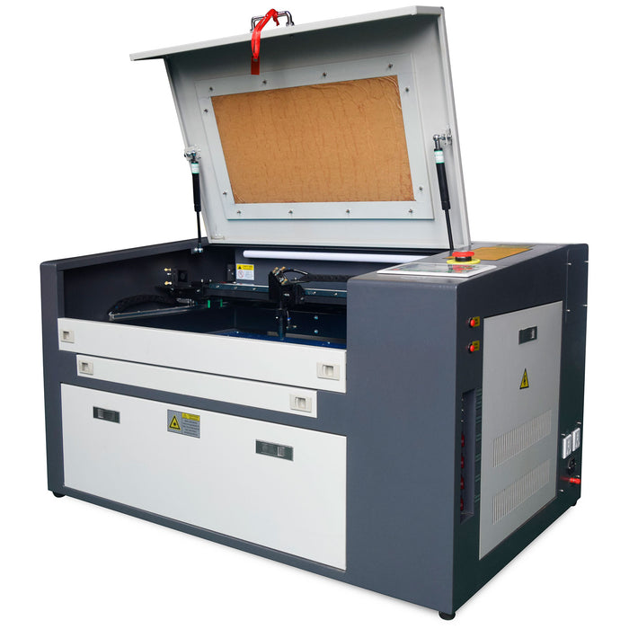 Máquina de grabado láser de CO2 de 50 W con mesa de trabajo de 30 x 50 cm y rodillo giratorio en el eje Y