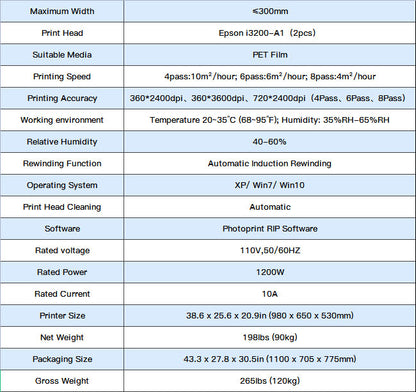 Impresora DTF Legend A3 (impresora directa a película) con 2 cabezales de impresión Epson I3200-A1