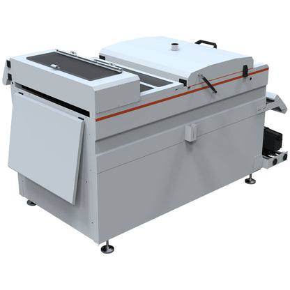 Secador y agitador automático de polvo DTF CALCA PLUS de 220 V y 24 pulgadas con plataforma de transporte por absorción al vacío y pantalla táctil