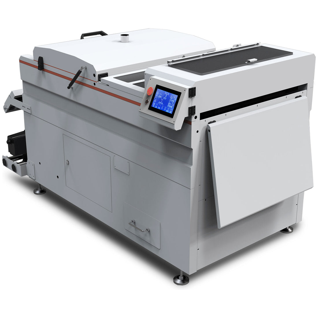 Secador y agitador automático de polvo DTF CALCA PLUS de 220 V y 24 pulgadas con plataforma de transporte por absorción al vacío y pantalla táctil