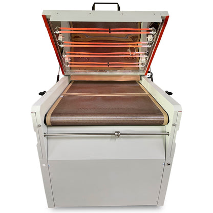 Secador y agitador automático de polvo DTF CALCA PLUS de 220 V y 24 pulgadas con plataforma de transporte por absorción al vacío y pantalla táctil