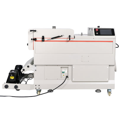 Secador y agitador automático de polvo DTF CALCA PRO de 24 pulgadas con plataforma de transporte por absorción al vacío y pantalla táctil.