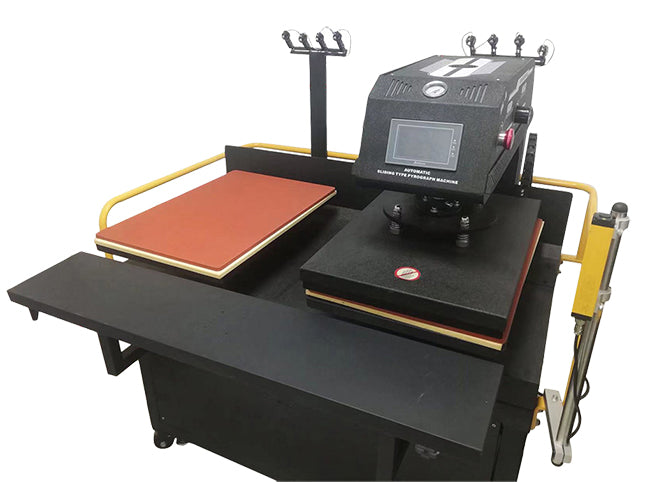 Máquina de transferencia de calor automática de doble estación deslizante de 16 x 24 pulgadas con sistema de posicionamiento láser
