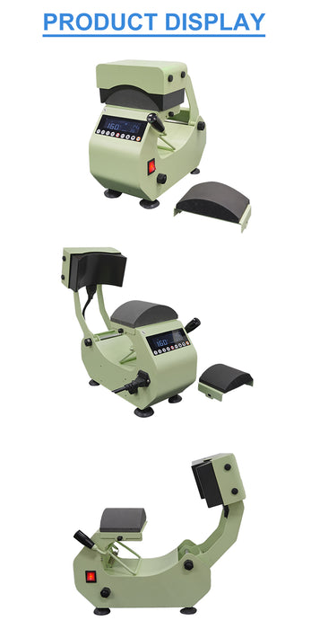 Máquina de prensado térmico automático profesional 2 en 1 para gorras, fácil de usar, con 2 placas intercambiables 