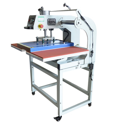 Prensa térmica neumática semiautomática de doble estación Qomolangma de 16 x 24 pulgadas con sistema de posicionamiento láser, disponible en EE. UU.