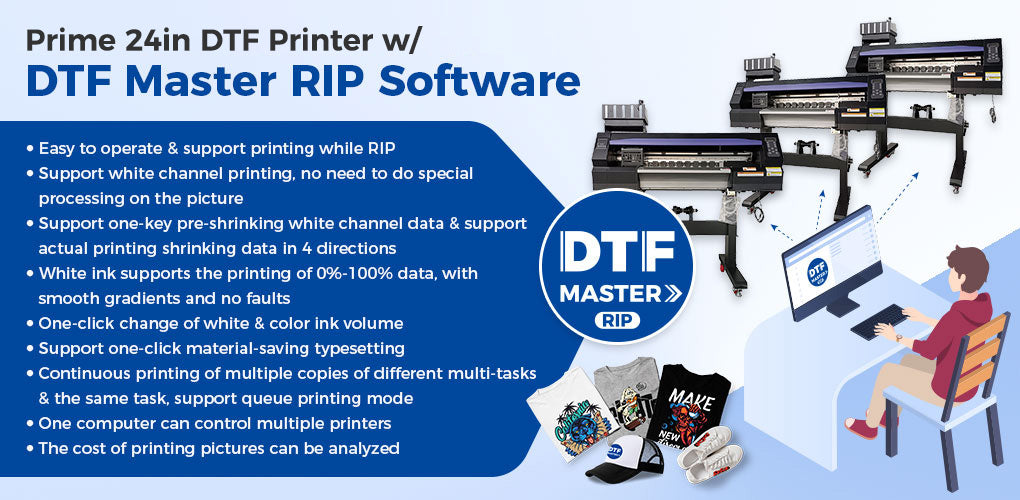 CALCA Prime 24inch DTF Printing System (Dual Epson I3200-A1 Heads, Compact Powder Shaker and Dryer)