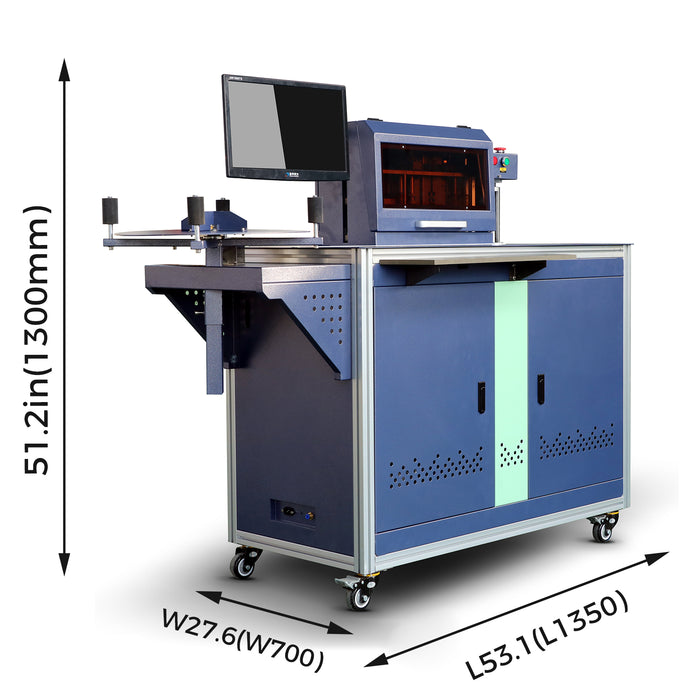 Dobladora automática de letras de canal CNC para aluminio + Rollo de cinta de aluminio engrosada de 110 mm (4,3") x 100 m (328 pies) (blanco/negro) + Módulo LED (200 unidades)