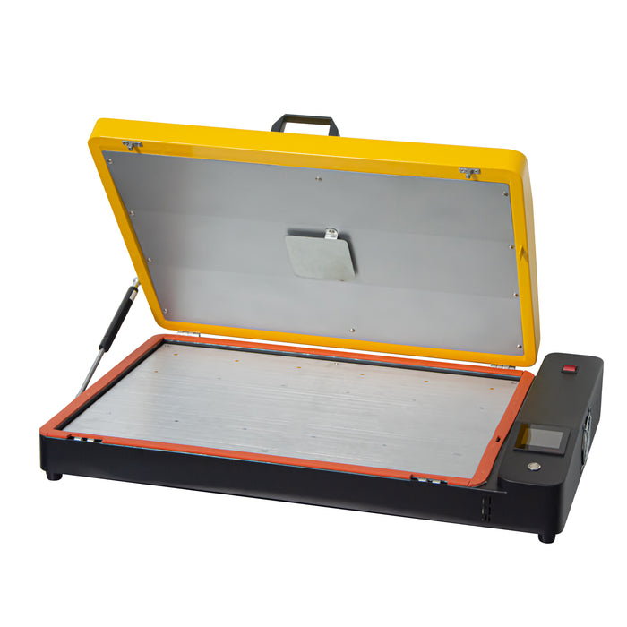 Horno DTF de 17 x 23,6 pulgadas con control de temperatura, película de transferencia de curado para horno DTF profesional, modelo de hoja DTF con parte superior abierta y filtro pequeño.
