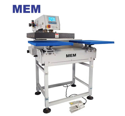 Prensa térmica neumática de doble estación totalmente automática MEM de 16&quot; x 20&quot; con sistema de posicionamiento láser, disponible en EE. UU.
