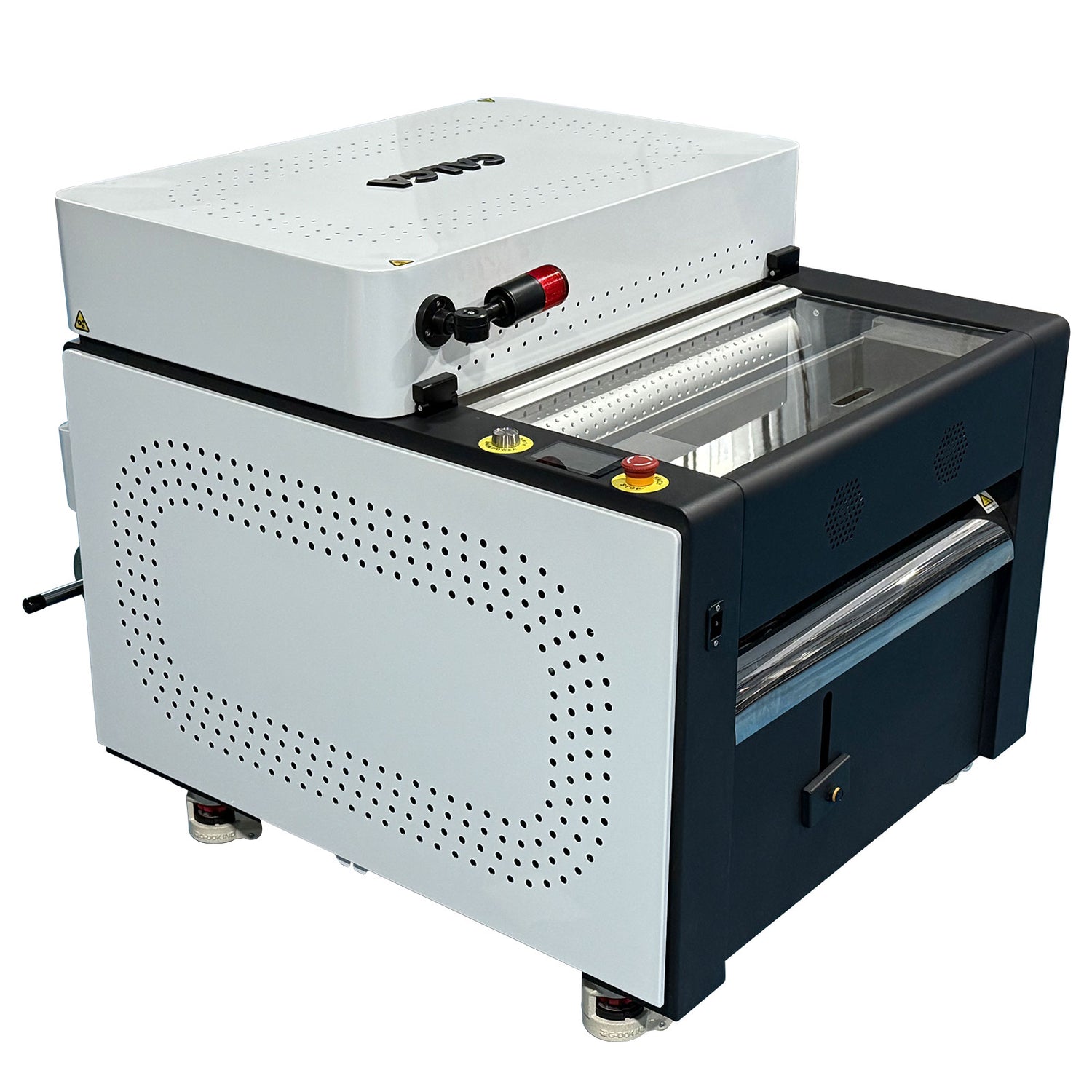 Secador y agitador de polvo compacto EcoSmart DTF de 24&quot; de CALCA con reciclado automático y purificador de aire integrado