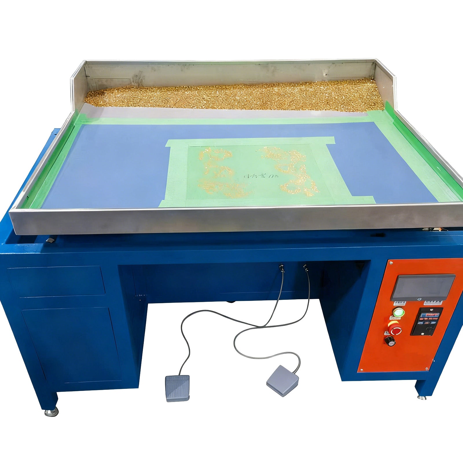 23.6in x 39in Semi-Automatic Single-Color 220V Rotary Drilling Machine with Material Rack