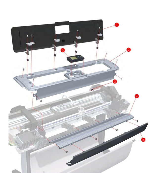 Panel de control frontal para los plotters HP Designjet T610 y T1100 (Q6683-60719) - Reacondicionado