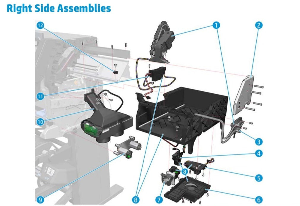 Conjunto de válvula de cebado y tubos SERV para HP Latex 110, 115, 310, 315, 330, 335, 360, 365, 370, 375 (B4H70-67128) - Reacondicionado