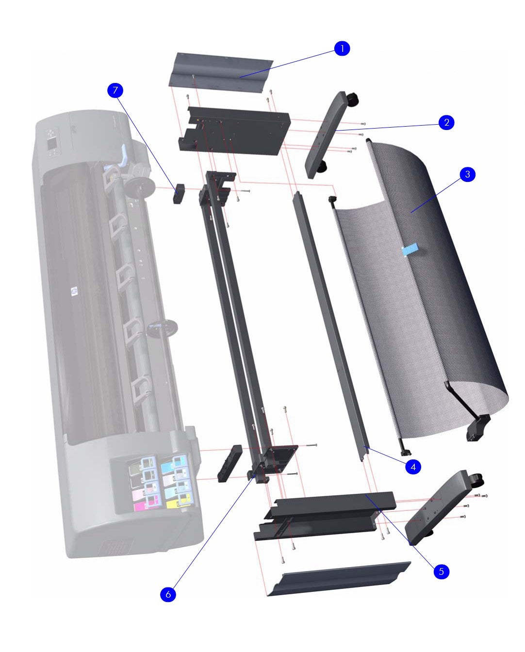 Conjunto de soporte transversal para las series HP DesignJet Z6100, Z6200, Z6600 y Z6800 de 60 pulgadas (Q6651-60261)