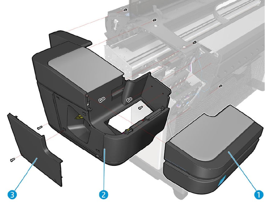 Kit de servicio técnico de cubierta izquierda para la serie HP DesignJet T1700 (W6B55-67012)