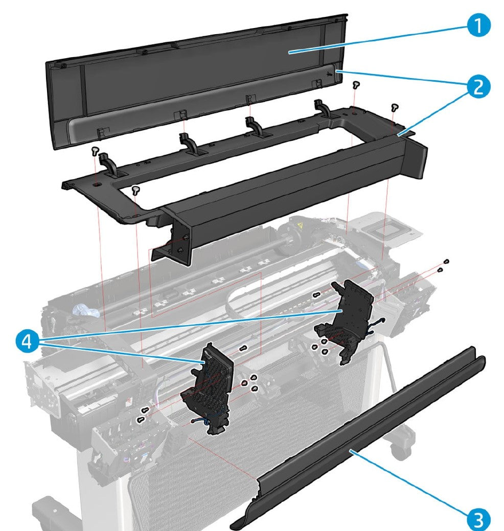 Kit de servicio de 24 cartuchos de tinta para el marco de cubierta de la serie HP DesignJet Z6 y Z9+ (T8W15-67035)