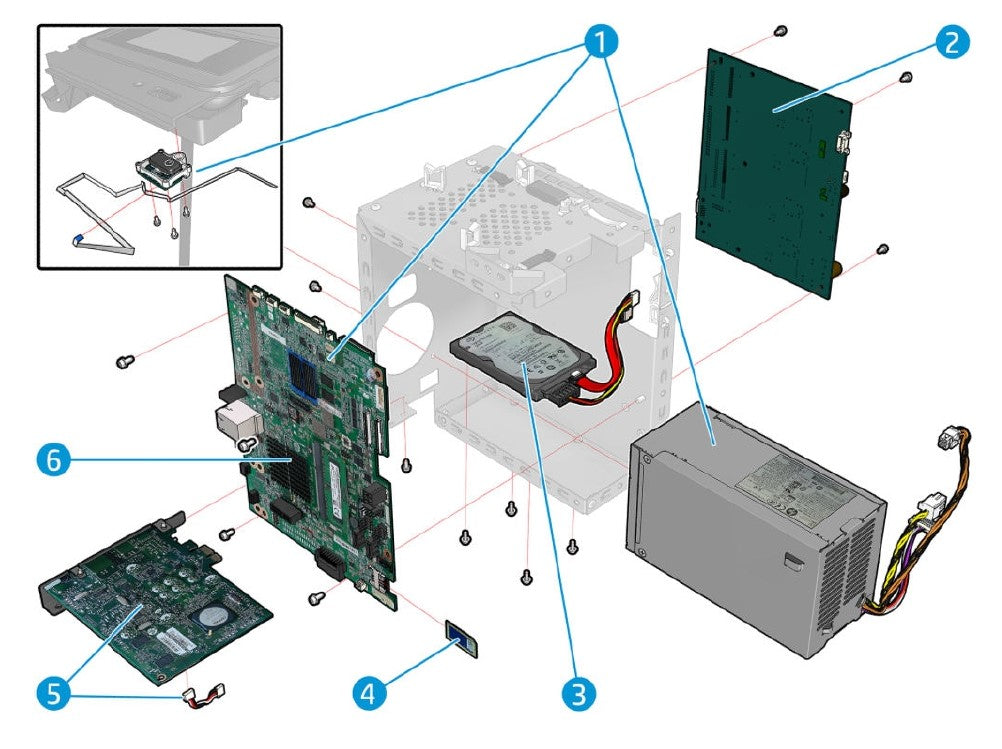 Kit US GOV EE SV (incluye disco duro US GOV con firmware/sistema operativo) para impresoras HP DesignJet T1700 rev B (1VD88-67002)