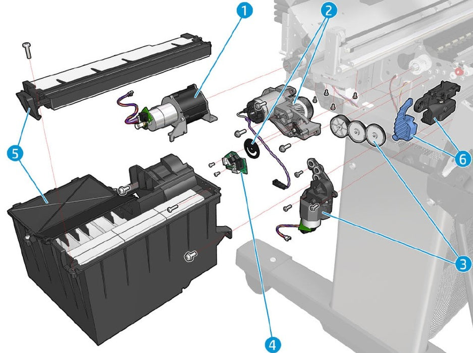 Kit de servicio de conjunto de cortador con piñón para las impresoras HP Designjet Z9/Z6/Z2600/Z5600 (T8W15-67056)