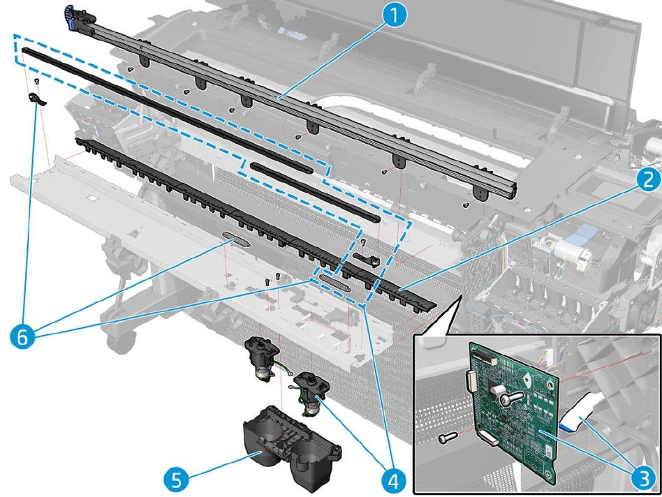 Cortador Rack Rail 24 con soporte para HP DesignJet Z6, Z9+ Series (T8W15-67054)