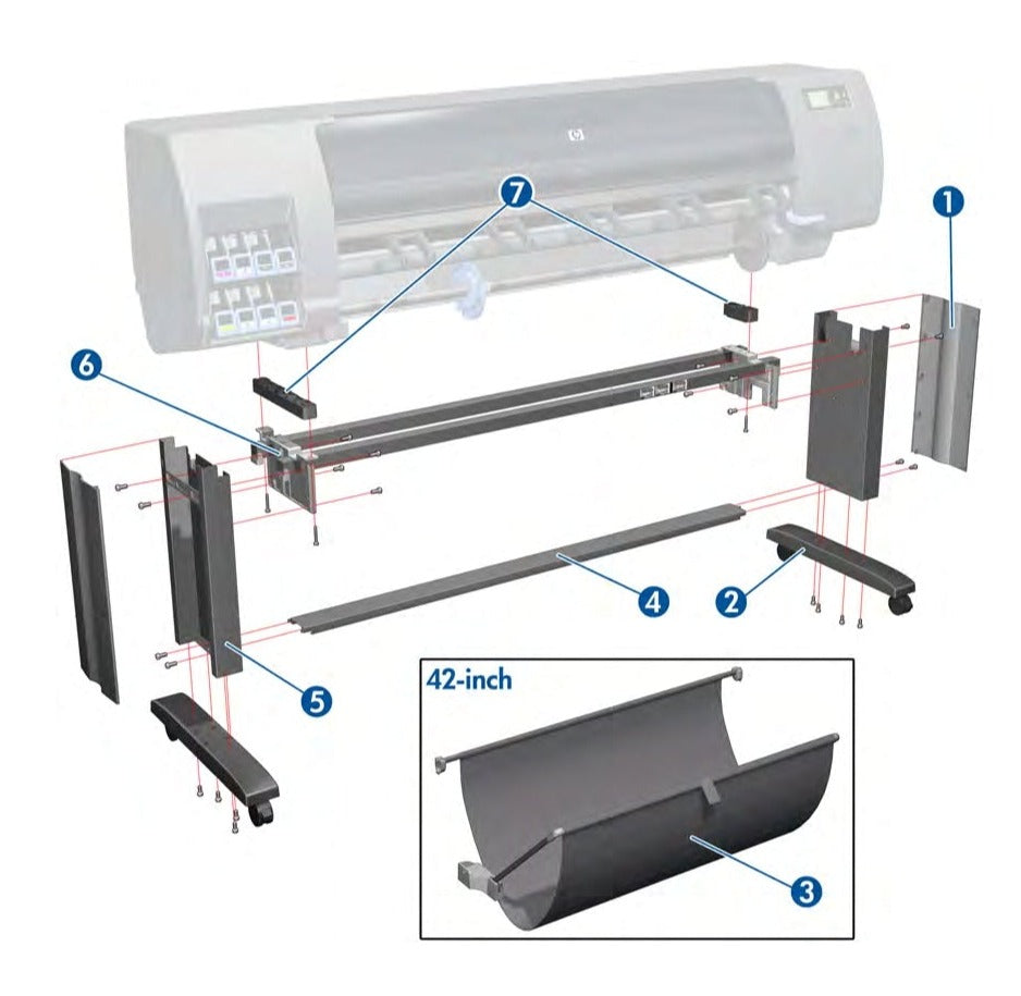 Kit de servicio de ensamblaje de barras X para las series HP Designjet Z6600, Z6800 y D5800 (F2L45-67008)