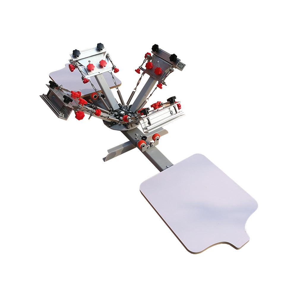 4 Color 2 Station Silk Screen Printing Press Machine with Micro Registration