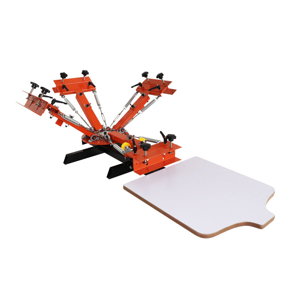 4 Color 1 Station Silk Screen Printing Machine 4-1 Press DIY T-Shirt Printing with Easy Adjusting System