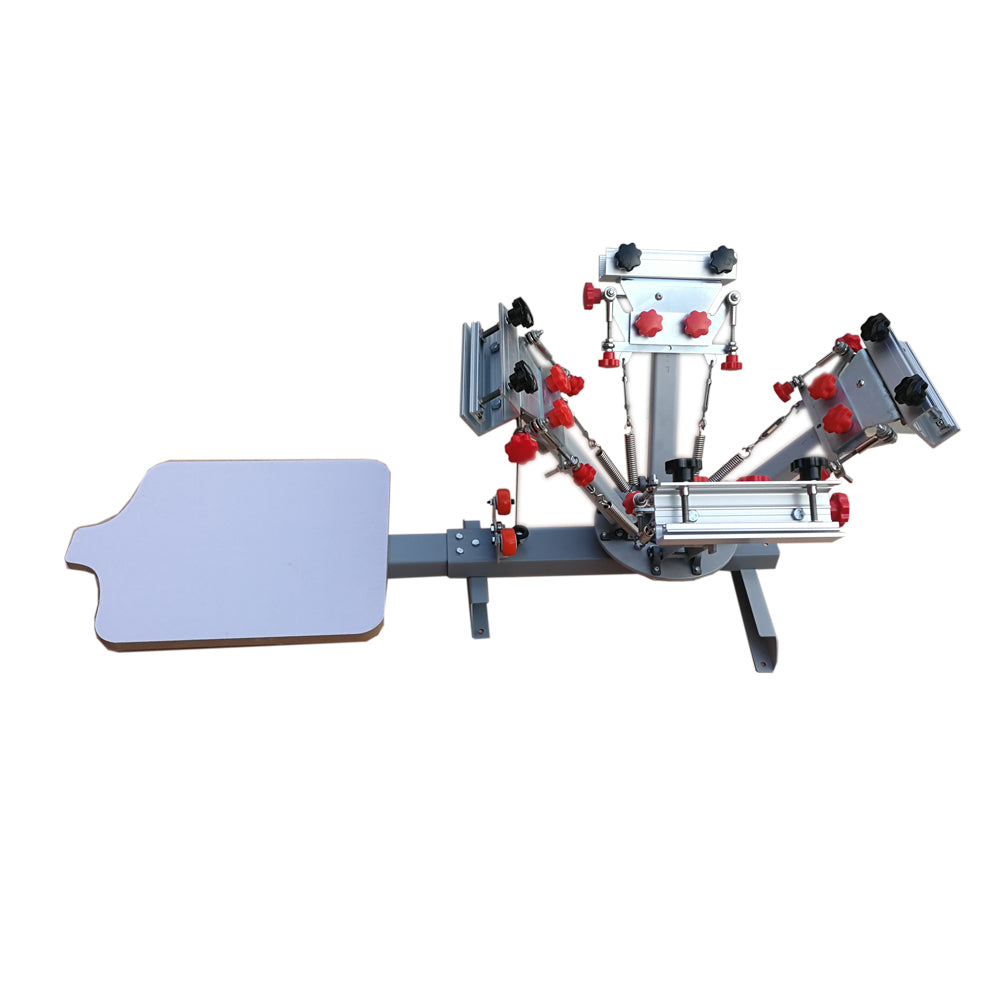 4 Color 1 Station Silk Screen Printing Press Machine with Micro Registration