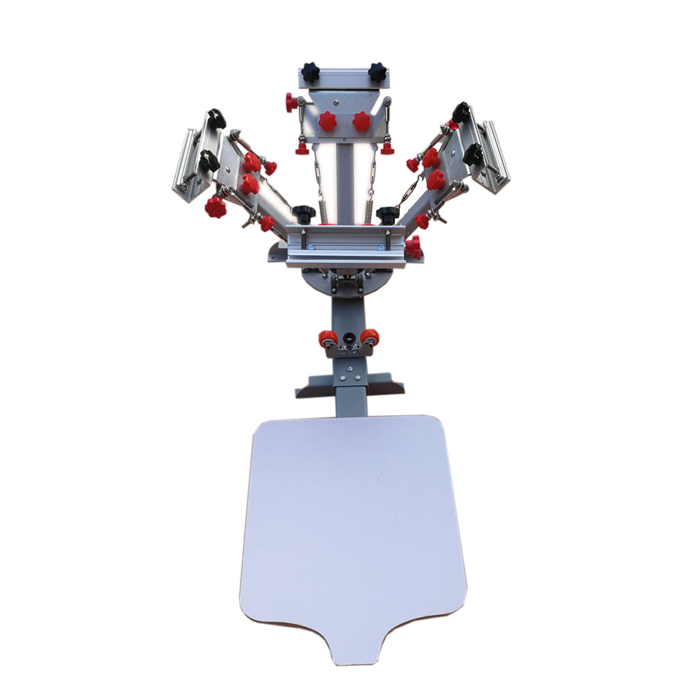 4 Color 1 Station Silk Screen Printing Press Machine with Micro Registration